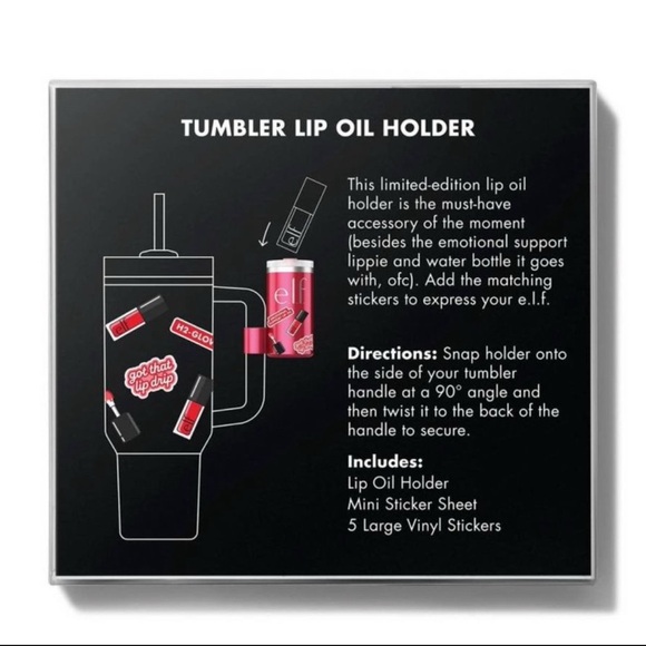 Stanley Cup Lip Gloss Holder ( e.l.f. Tumbler Lip Oil Holder - Red Delicious - Picture 6 of 9